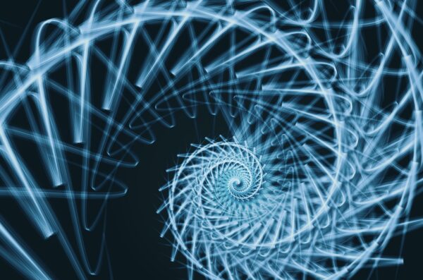 blue fractal spiral