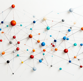 Network of push-pins.
                  