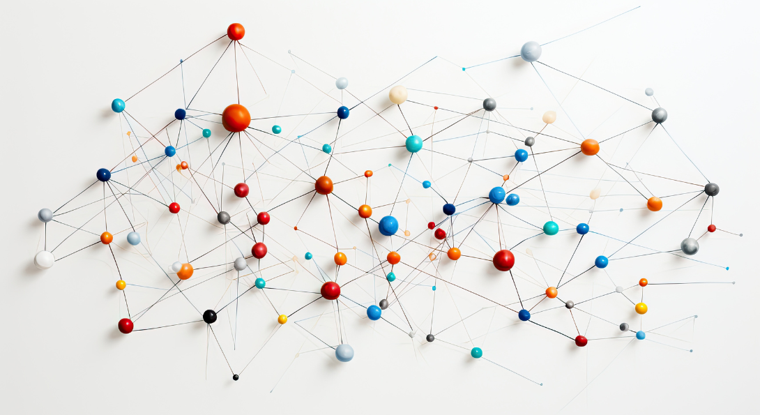 Network of push-pins.