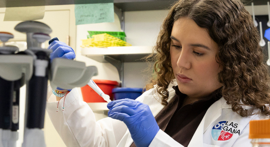 Student works in a lab