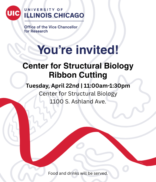 You're invited to the Center for Structural Biology Ribbon Cutting on April 22 from 11:00 to 1:30.